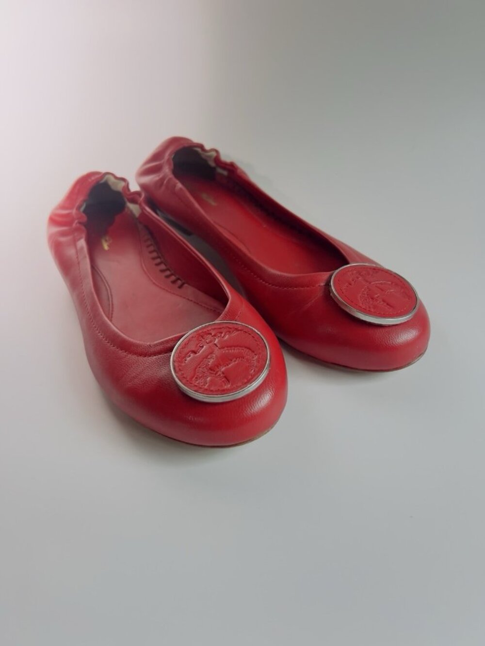 Brooks Brothers Red Leather Ballet Flats Women’s Size 9 Slip On Shoes - Picture 14 of 16